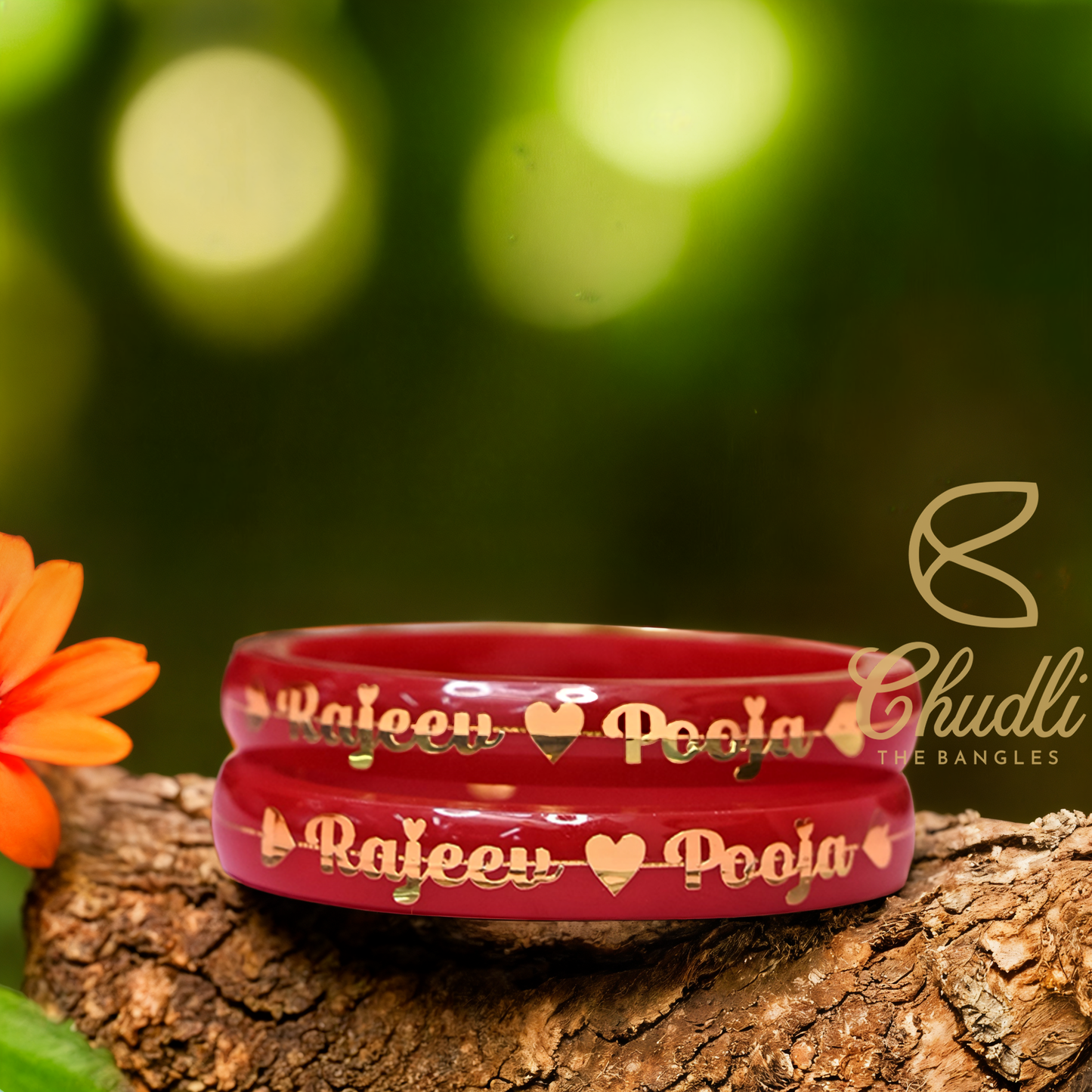 Premium Red Anmol Bandhan β Personalized Gold Bangles for Her - Custom Gold Bangles - Chudli.com