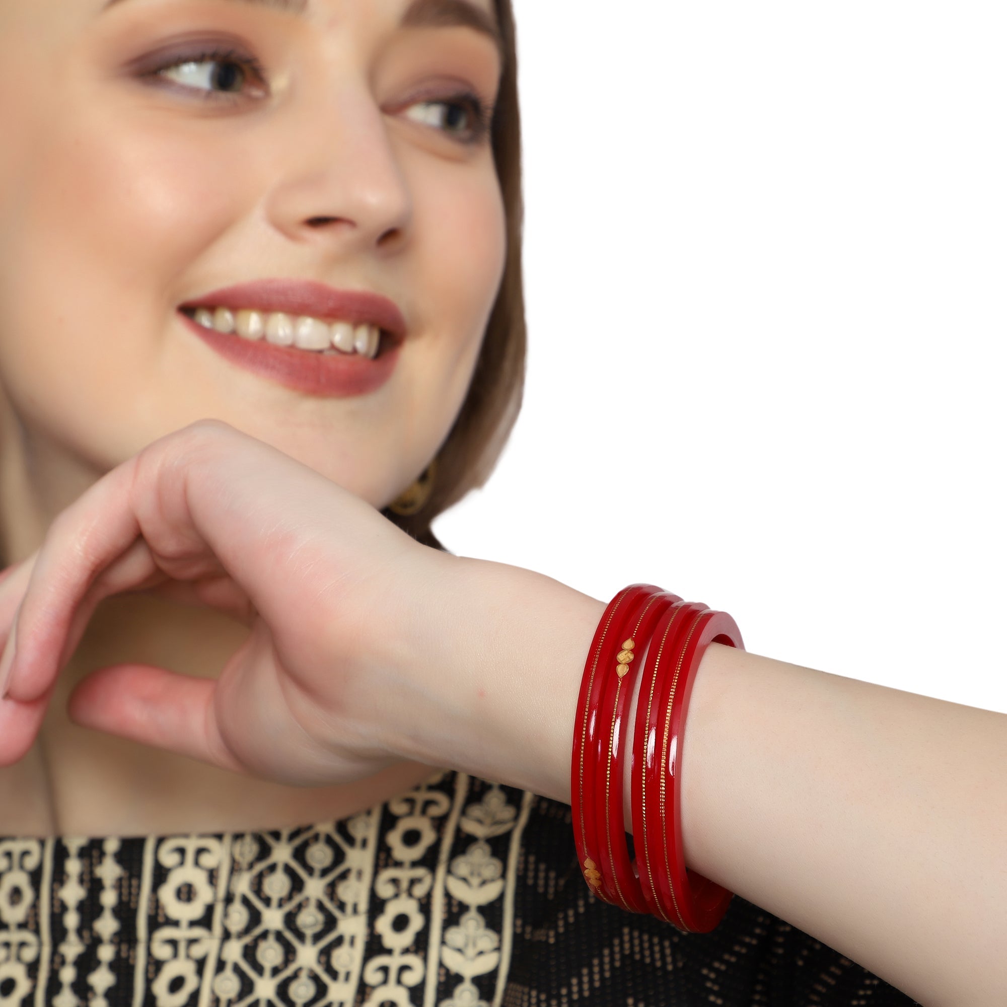 Red - Shringar Bangles (916 22k) - Chudli The Bangles