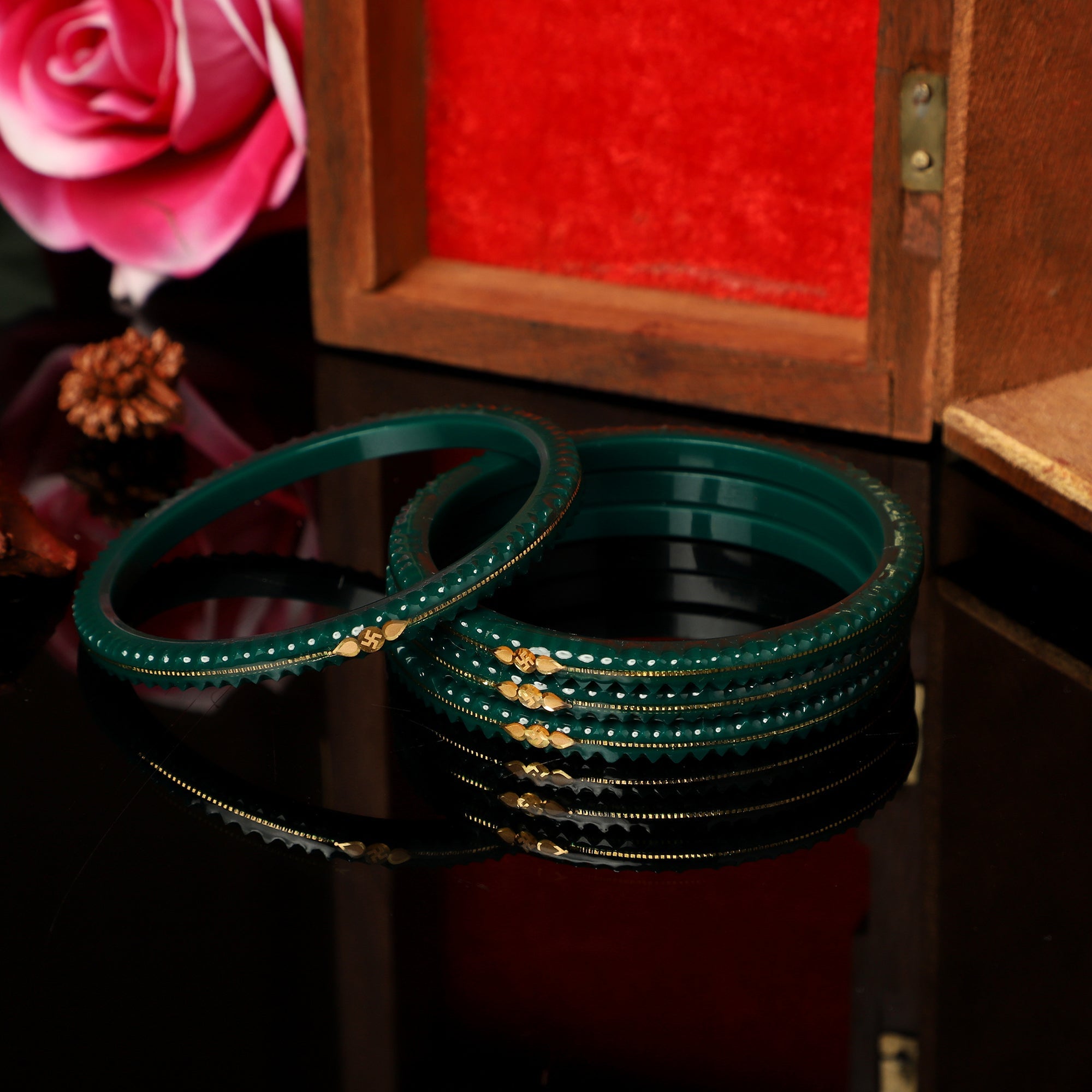 "Shringar Green - A Decent Charm" 916 22k - Chudli The Bangles