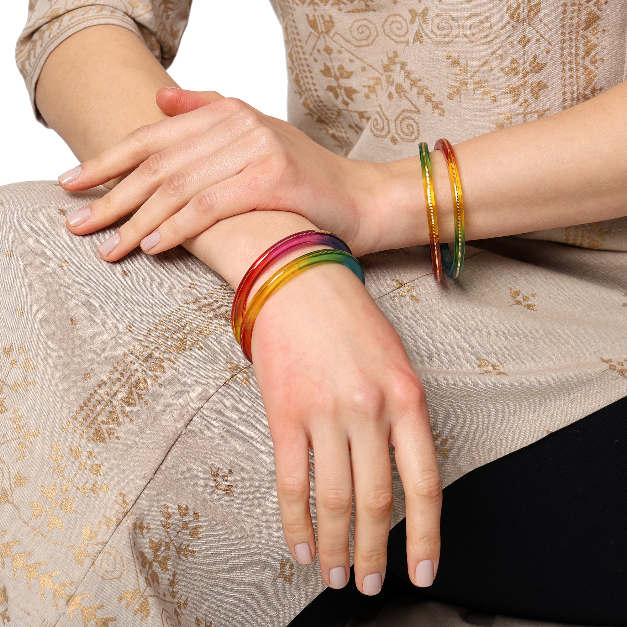 A Colorful Set for Every Occasion!" - 916 22k Hallmark (Multicolour) - Chudli The Bangles