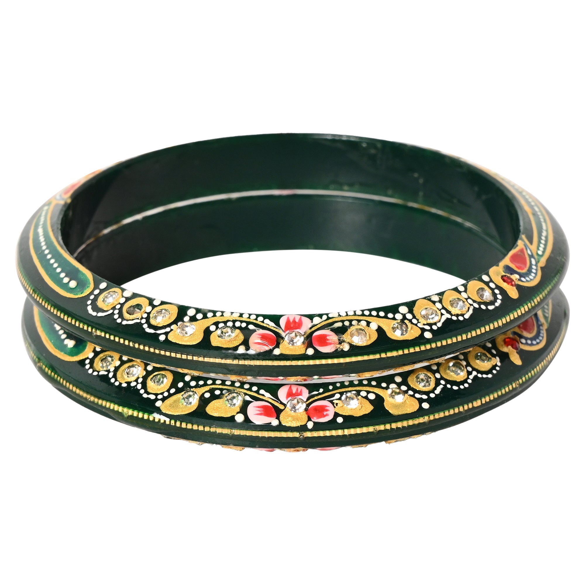 "Aabhushan" - Green Pola 916 22k - Chudli The Bangles