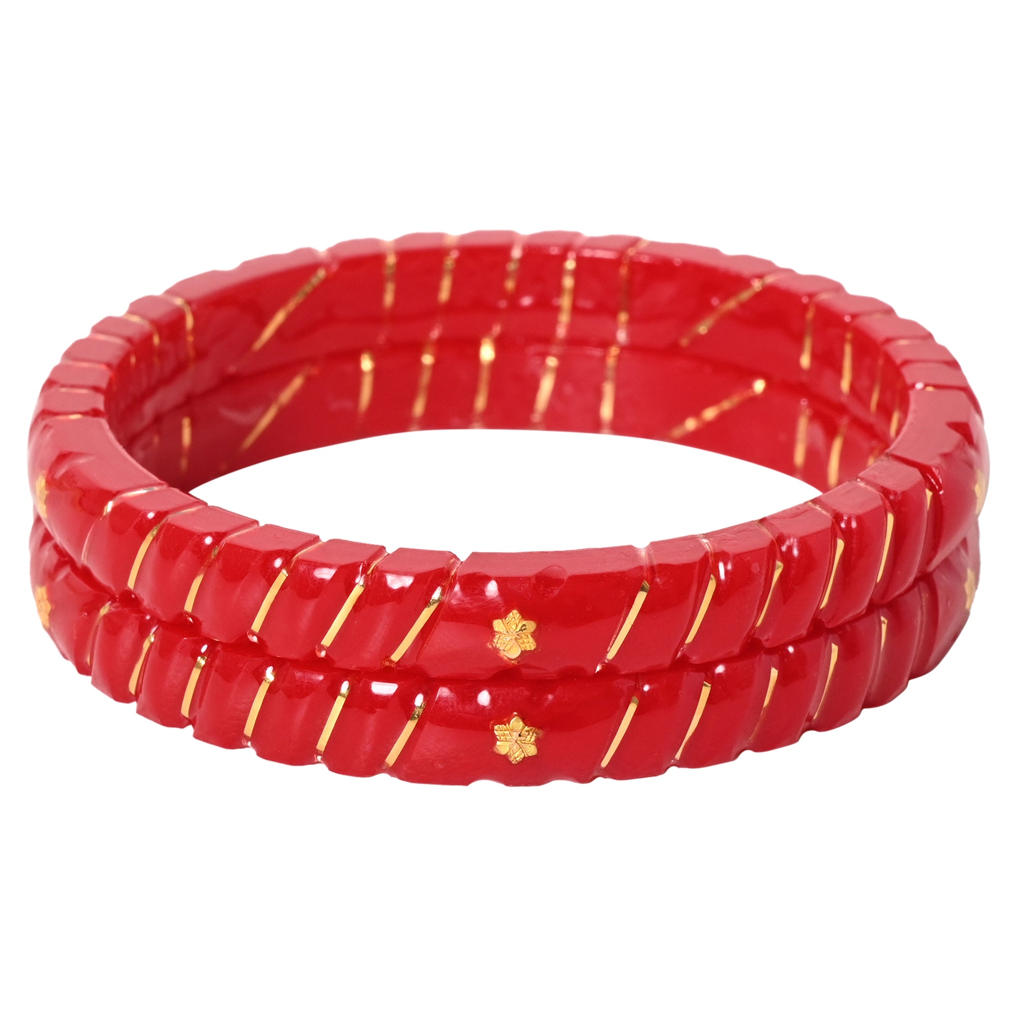 "Crimson Elegance: A Truly Unique 916 Gold Bangle" - Chudli The Bangles