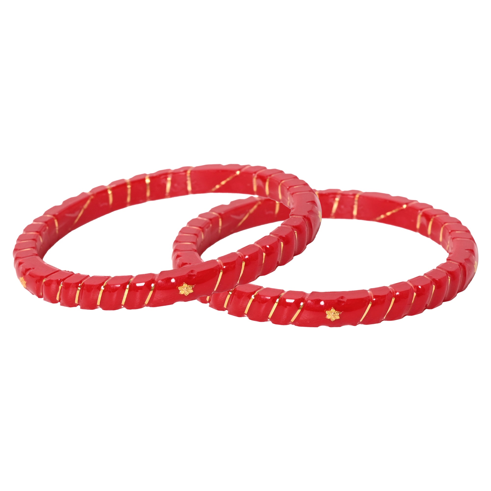 "Crimson Elegance: A Truly Unique 916 Gold Bangle" - Chudli The Bangles