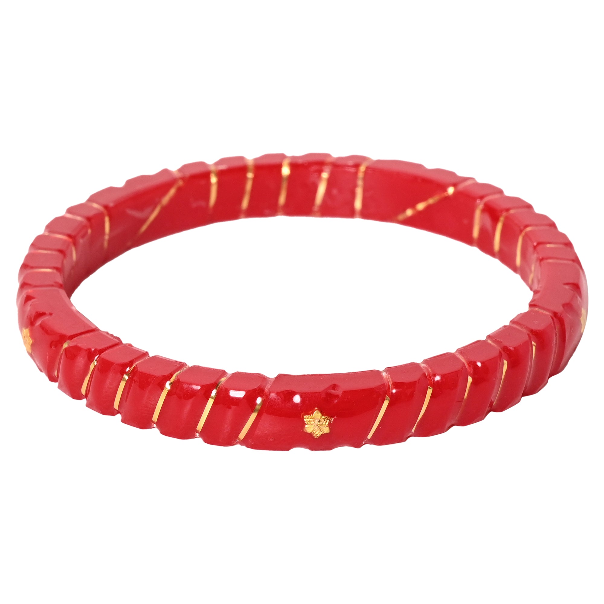 "Crimson Elegance: A Truly Unique 916 Gold Bangle" - Chudli The Bangles