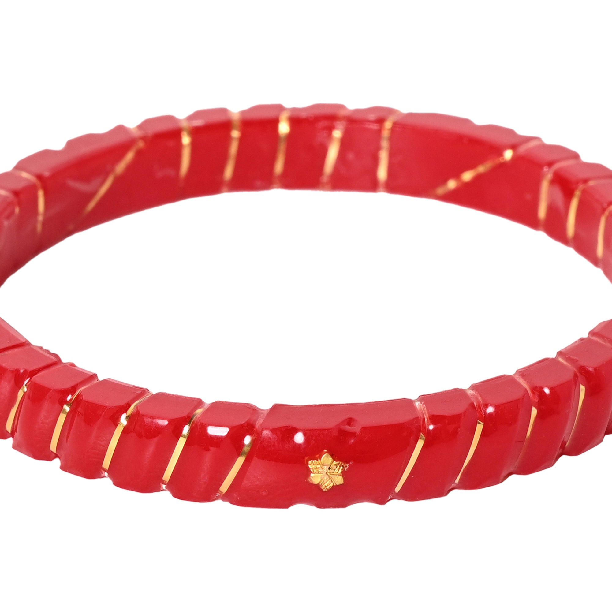 "Crimson Elegance: A Truly Unique 916 Gold Bangle" - Chudli The Bangles