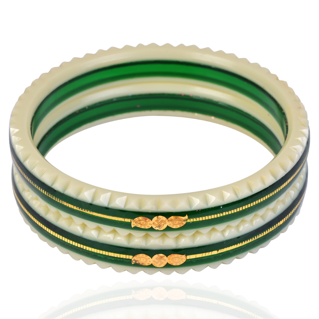 Green – “Crimson Charm Women’s Bangle” 916 22k (2 pis) - Chudli The Bangles