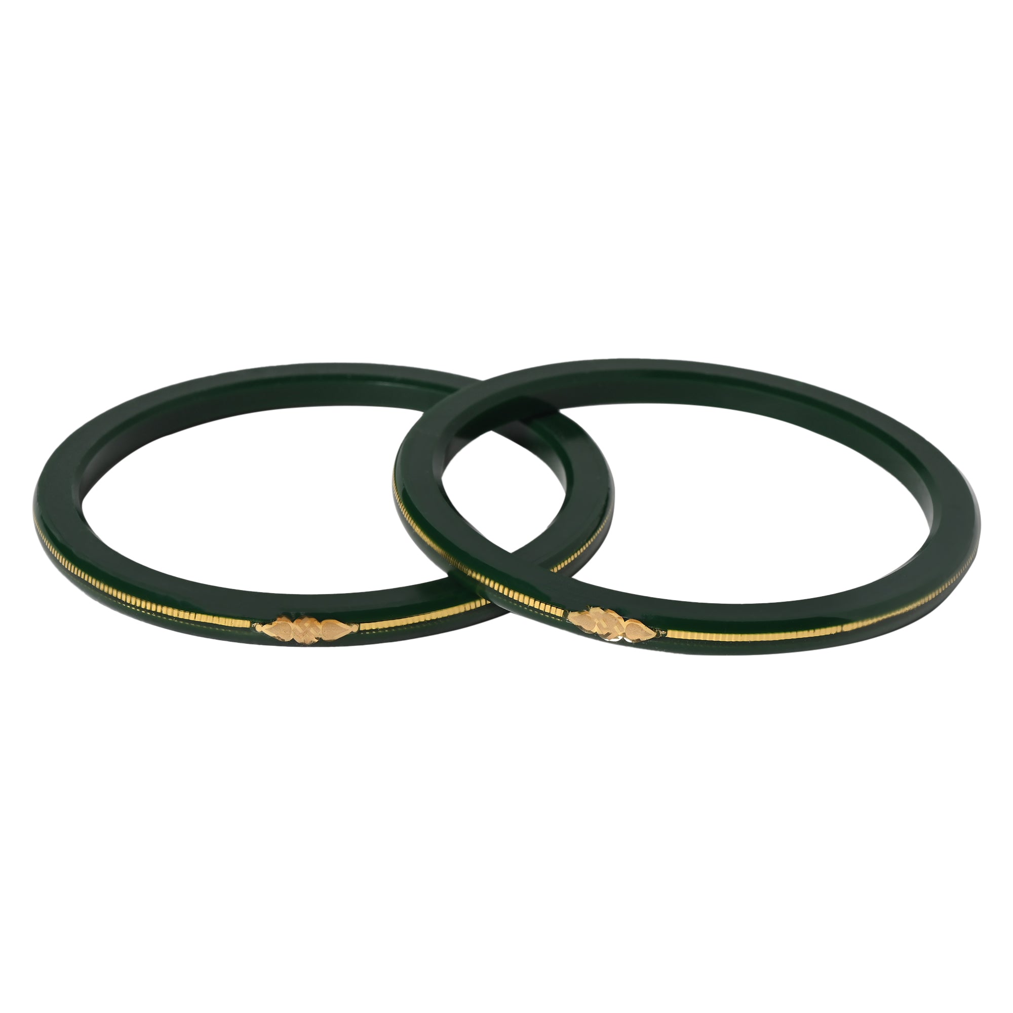 “Hallmark Green Shringar Bangle” (Pack of 1 Pair) (2 pis) - Chudli The Bangles