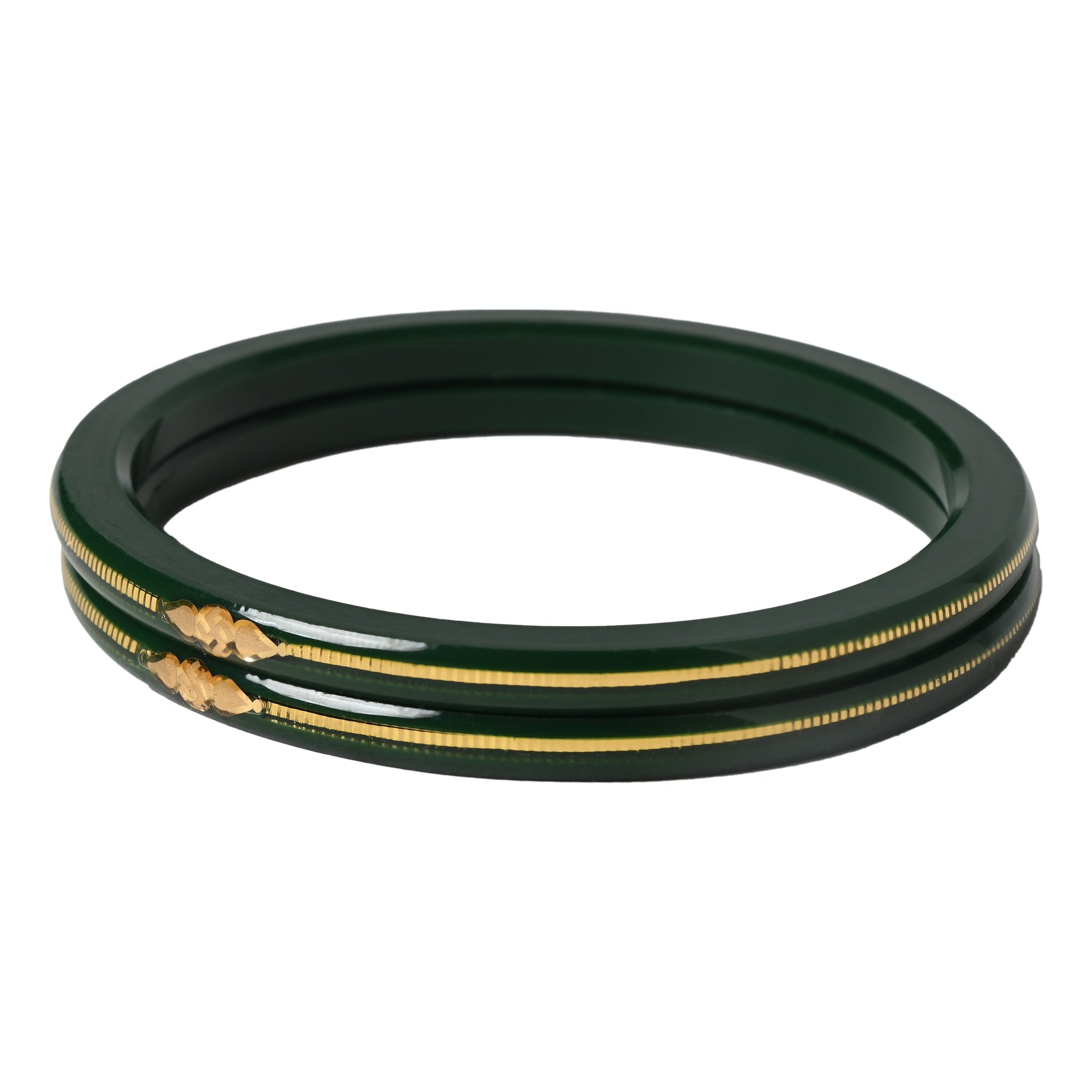 “Hallmark Green Shringar Bangle” (Pack of 1 Pair) (2 pis) - Chudli The Bangles