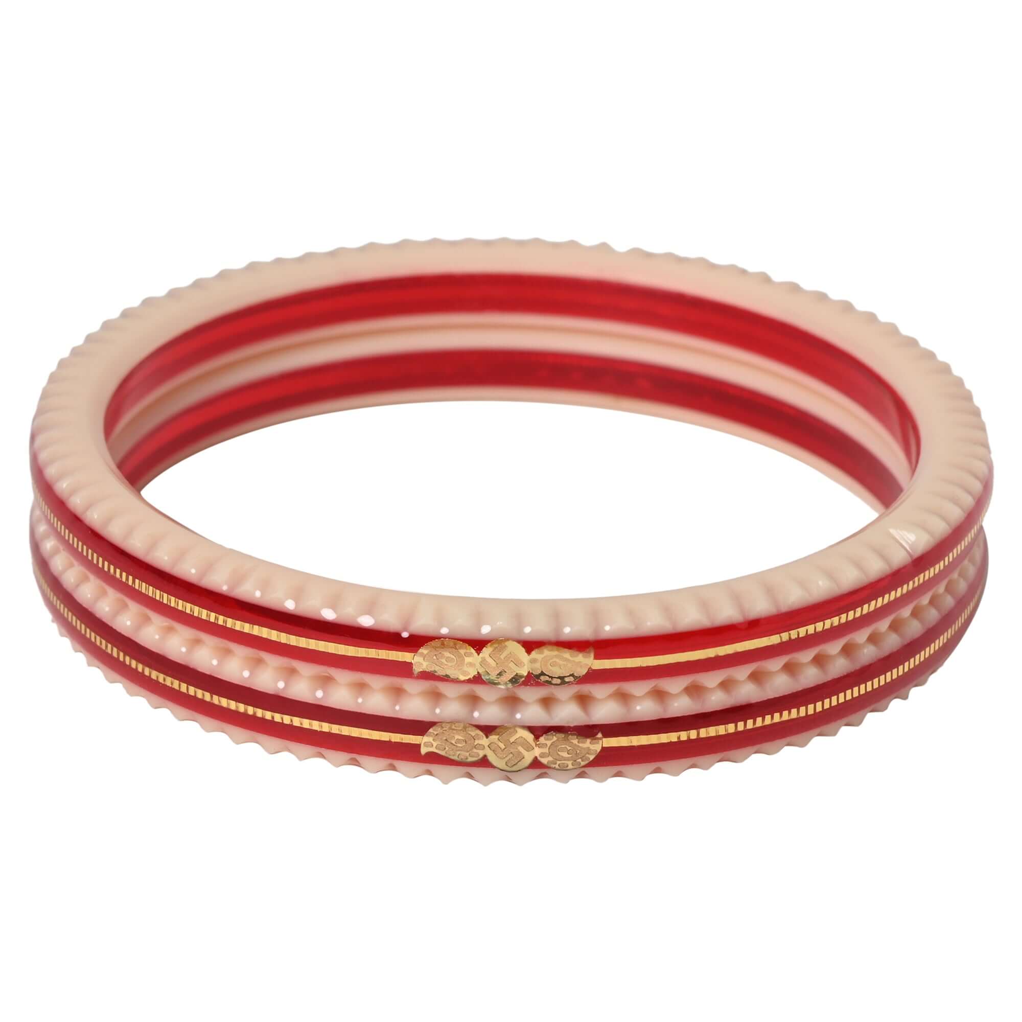 Red – “Crimson Charm Women’s Bangle” (Pack of 1 Pair) (2 pis) - Chudli The Bangles