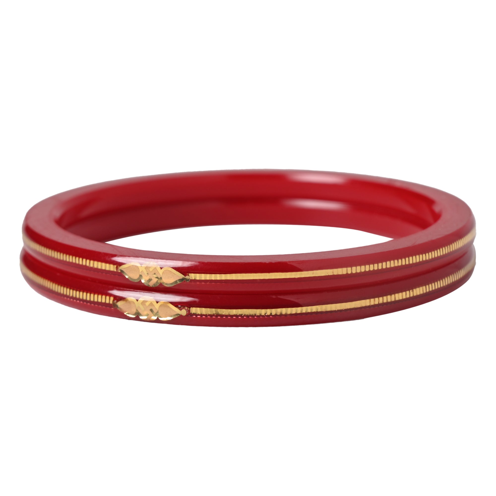 “22k Hallmark Red Divya Shringar Bangle” (2 pis) - Chudli The Bangles