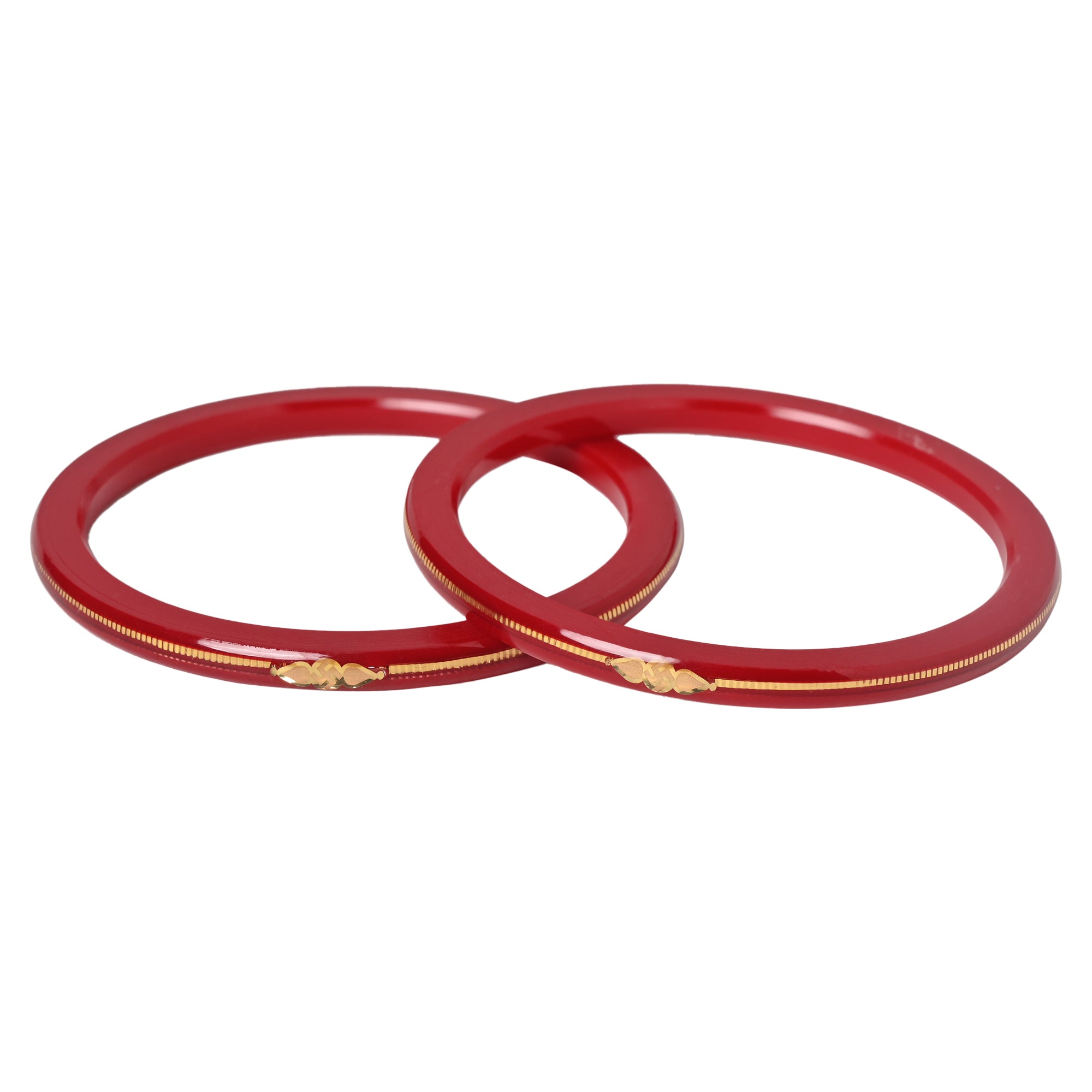 “22k Hallmark Red Divya Shringar Bangle” (2 pis) - Chudli The Bangles